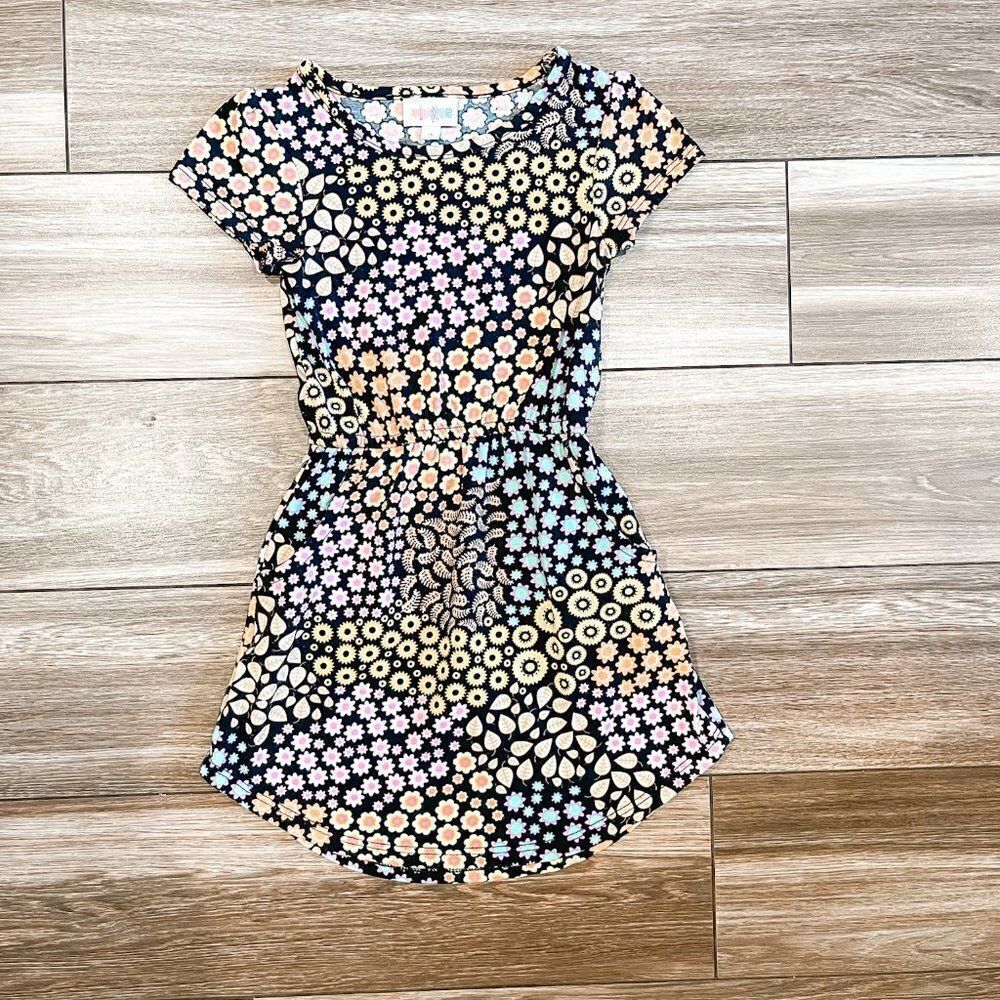 LuLaRoe Sunflower Pocket Dress, Size 4